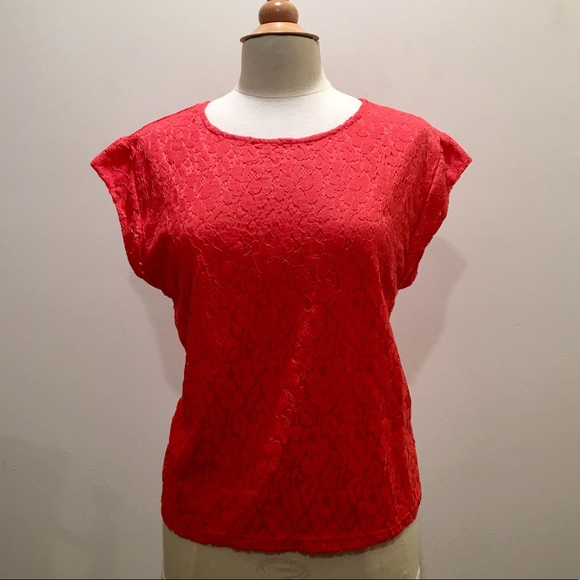 W118 by Walter Baker Tops - NWT W118 by WALTER BAKER Coral Lace Top